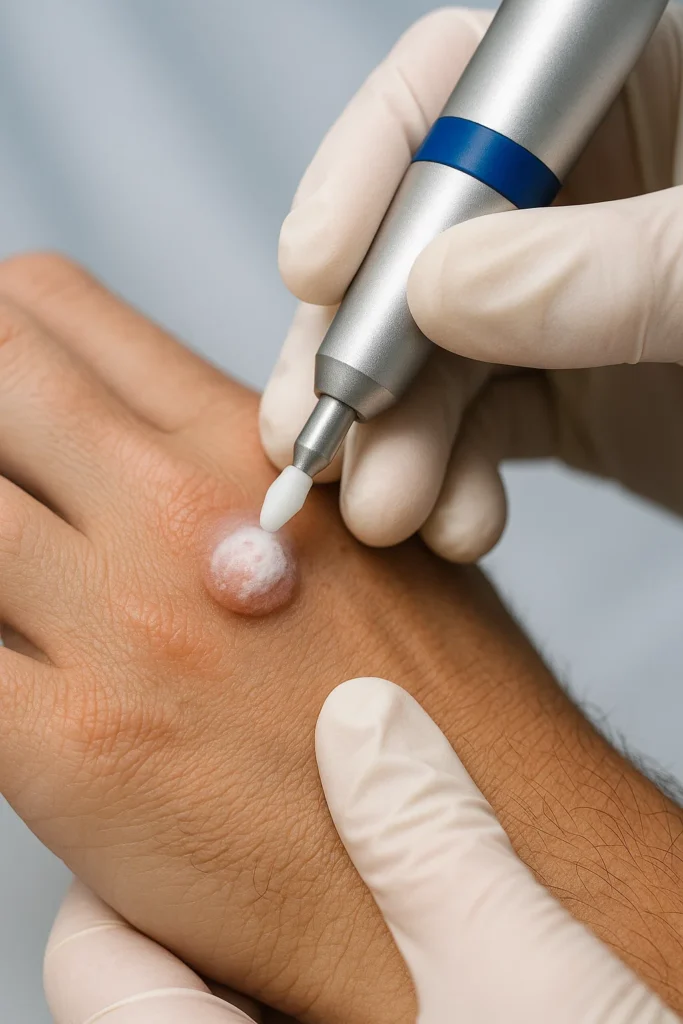 example of wart removal Temple Mills using cryopen