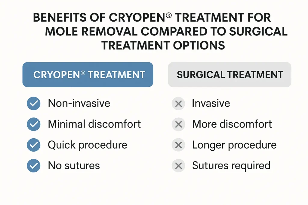 Benefits of facial mole removal Temple Mills - call our team today to book a consultation